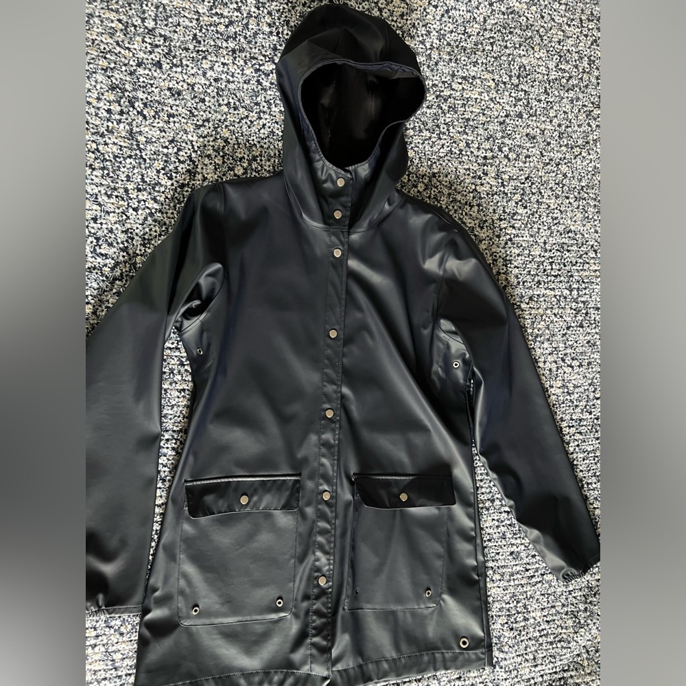 Herschel Long Rain Jacket in Dark Navy